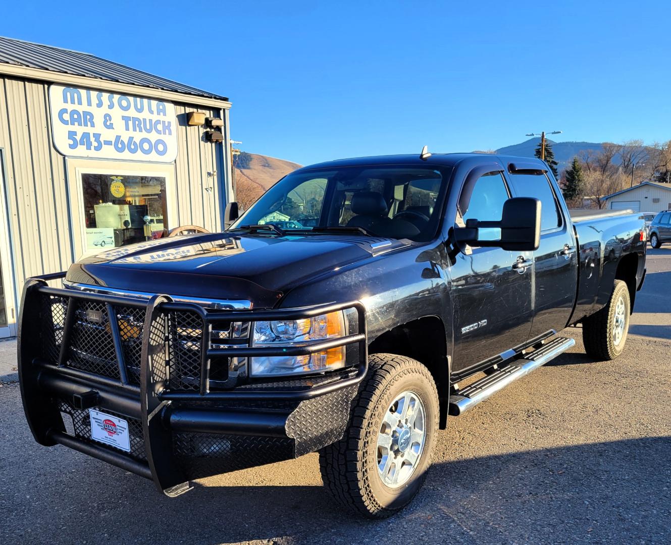 2014 Black /Black Chevrolet Silverado 2500HD LTZ (1GC1KYE87EF) with an 6.6L Duramax V8 engine, Allison Automatic transmission, located at 450 N Russell, Missoula, MT, 59801, (406) 543-6600, 46.874496, -114.017433 - Beast of a Truck. 1 Owner. Duramax Diesel. Allison Transmission. 4 Wheel Drive. Crewcab. Longbox. Power Sunroof. Running Boards. Air. Cruise. Tilt. Power Leather Seats. Heats Seats. Dual Climate Control. Tonneau Cover. Gooseneck Ball. Like NEW Tires. - Photo#1